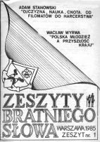 1985 W-wa Zeszyty Bratniego Słowa nr 1 A. Stanowski ONC W. Wyrwa Polska młodzież.jpg