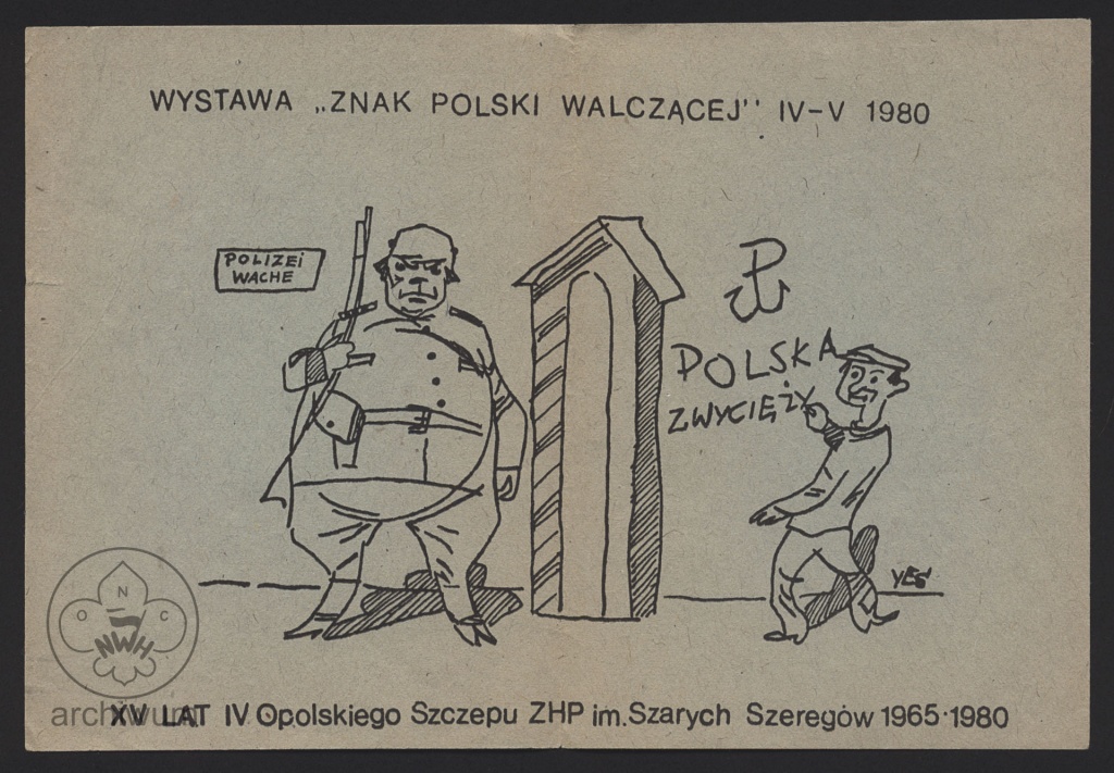 Plik:1980-04-01 Opole IV Szczep, Kartka Wystawa Znak polski walczącej.jpg