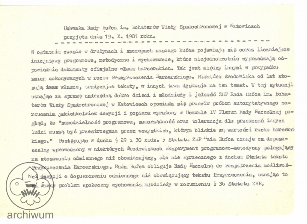 Plik:1981-10-19 Katowice uchwala Rady Hufca ZHP.jpg