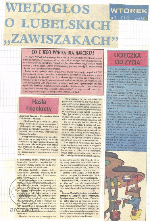 Plik:1981-02-10 Wycinek prasowy, Świat Młodych, O Zawiszakach.jpg