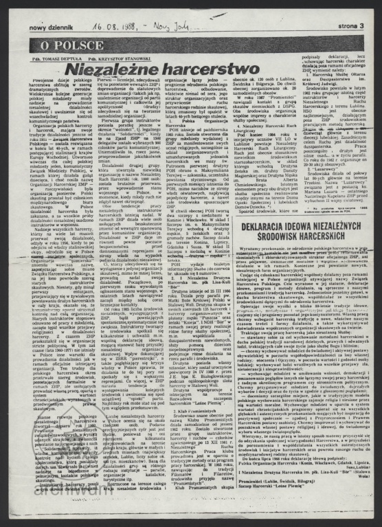 Plik:1988-08-16 Nowy Jork Artykul pt Niezalezne Harcerstwo w pismie Nasz dziennik.jpg