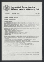 Plik:1993-01-01 Warszawa Komunkat organizacyjny Głownej Kwatery Harcerzy ZHR nr 1.jpg
