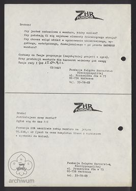 1991 Ogłoszenie Fundacji ZHR o mundurach dla harcerek.jpg