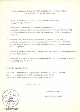 1981-03 Krakow plan zamierzan KIHAM Chor Krakowskiej na 3-6 1981.jpg