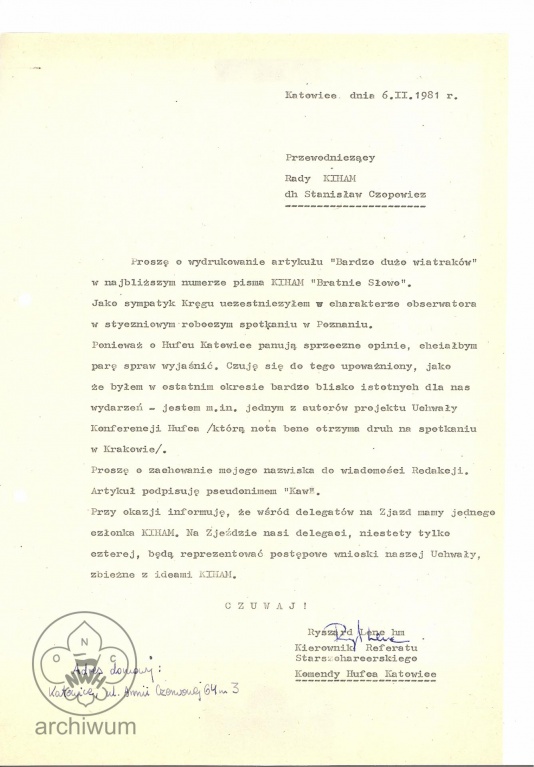 Plik:1981-02-06 Katowice List R. Lenca do Stanisława Czopowicza.jpg