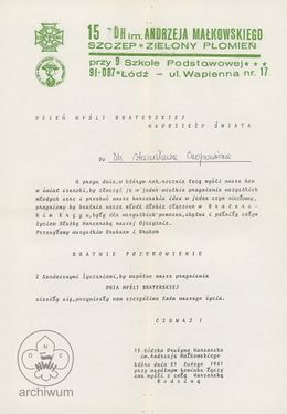 1981-02-22 Łódź, 15 ŁDH, List do Stanisława Czopowicza na DMB.jpg