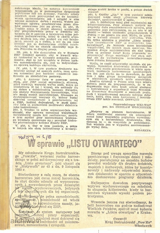 Plik:1981 Wycinek prasowy, Motywy, List kręgu Włocławek ws Listu krakowskiego.jpg