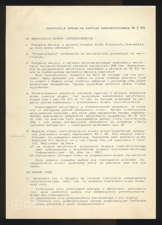 Plik:1989-06-29 W-wa ZHR Kapituła Harcmistrzowska Propozycja Spraw 001.jpg