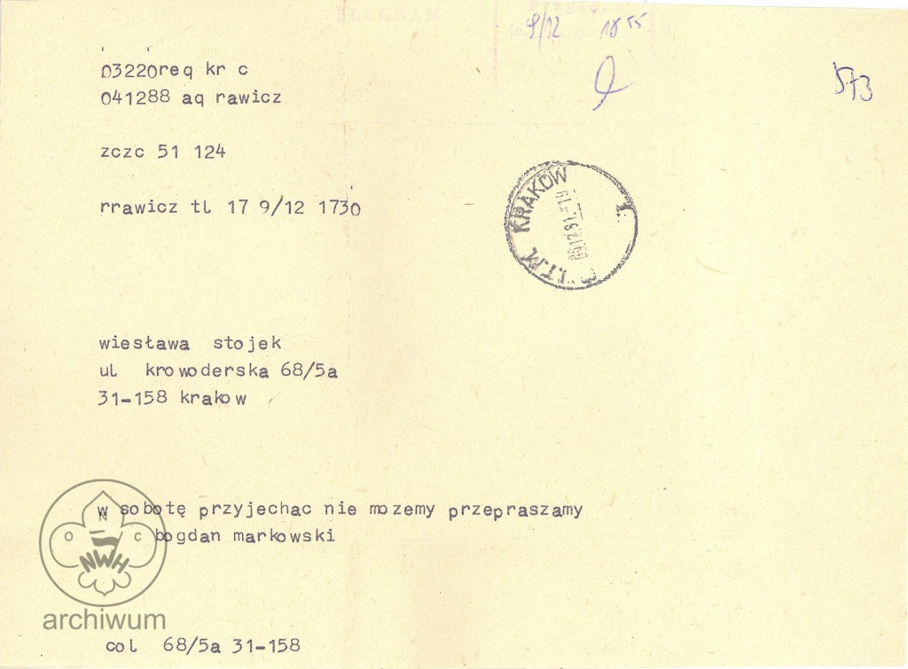 Plik:1981-12-09 Rawicz, Telegram B.Markowskego do W.Stojek.jpg