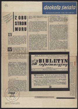 1968-05-12 Warszawa artykuł w piśmie dookoła świata z dopiskiem dla harcerzy 208WDH od uczestnika walk.jpg