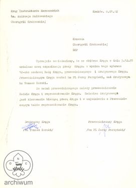 1982-01-06 Krakow Pismo do K.Ch. w sprawie nowej organizacji pracy Kregu.jpg