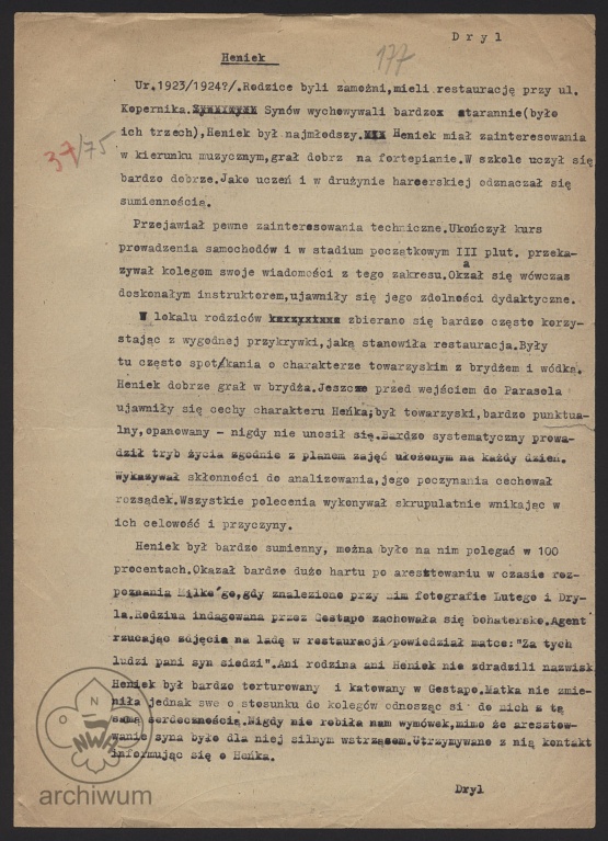 Plik:1939-44 Wspomnienie Dryla (prawdopodobnie Antoni Biernawski) o Heńku.jpg
