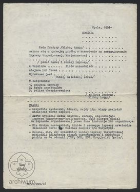 1986 Opole Wniosek o zorganizowanie imprezy turystycznej.jpg