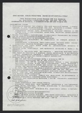 1991-03-10 Warszawa Tezy Komisji ZHR ws możliwości zjednoczenia ZHR, ZHP pgK i ZHP-1918.jpg