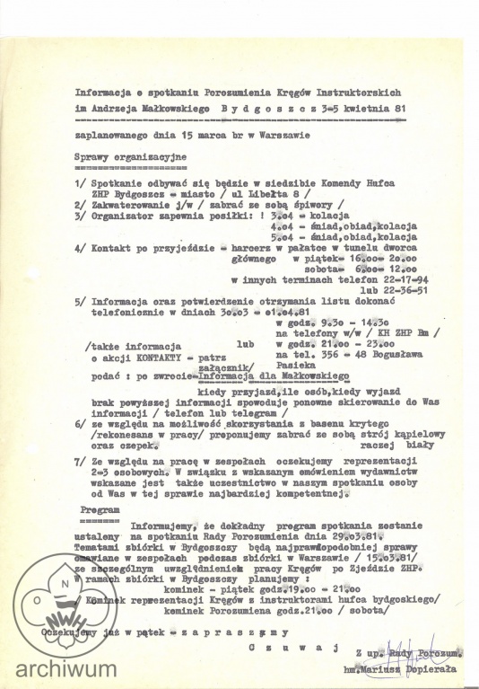 Plik:1981-03-15 Warszawa informacja i program o planowanym spotkaniu RP KIHAM w Bydgoszczy 3-5-04-81.jpg