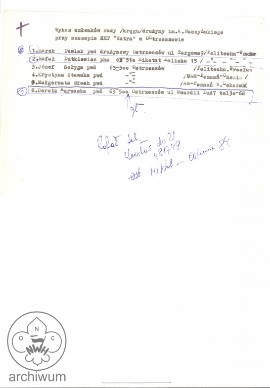 Plik:1981-01-24 Ostrzeszow Lista instruktorow kregu KIHAM w Ostrzeszowie.jpg