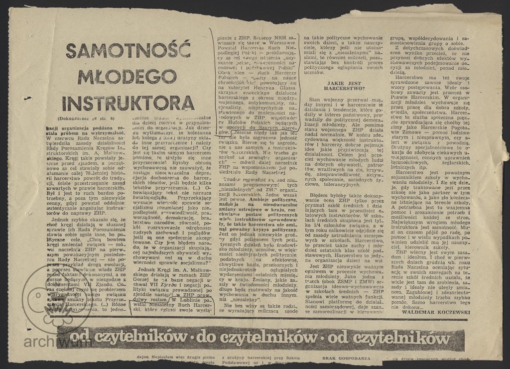 Plik:1981 artykuł (może w Motywach) Samotność młodego instruktora z informacją o powstaniu NRH.jpg