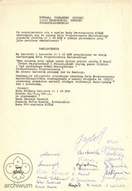 1981-10-16 Krakow 21 i 46 KDH Uchwala dotyczaca przyjecia roty Przyrzeczenia Harcerskiego.jpg