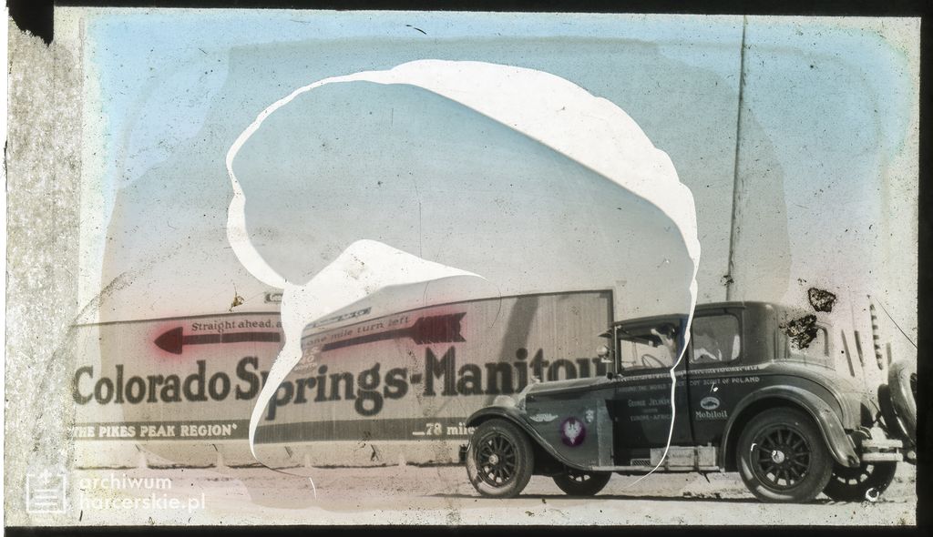 Plik:1928-05 USA Colorado Springs Jerzy Jeliński podróż slajdy kolorowane.jpg