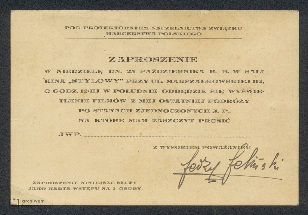 Plik:1929-10 Warszawa Jerzy Jeliński zaproszenie 001.jpg