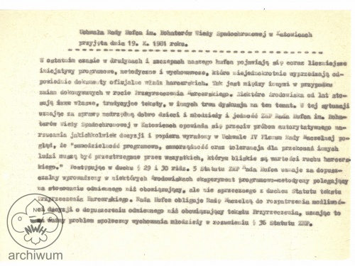 1981-10-19 Katowice uchwala Rady Hufca ws roty Przyrzeczenia Harcerskiego.jpg
