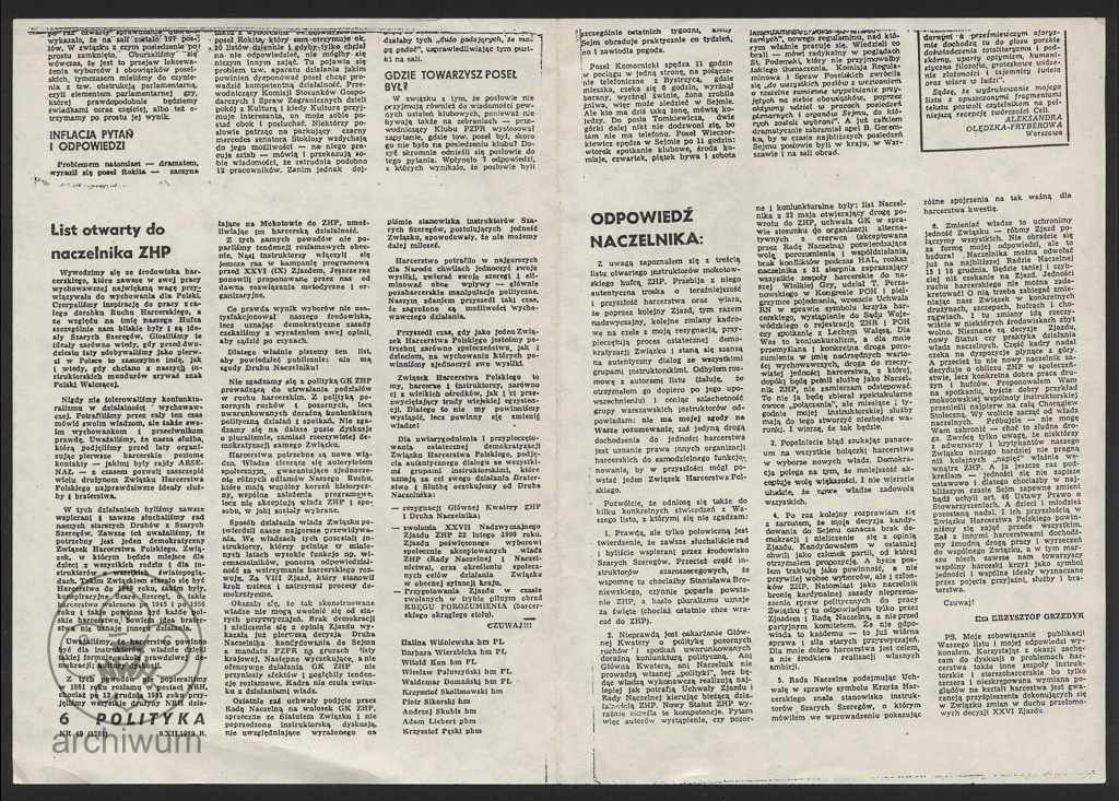 Plik:Wycinek prasowy z Polityki 1989-12-09 List otwarty do naczelnika ZHP (i odpowiedź).jpg