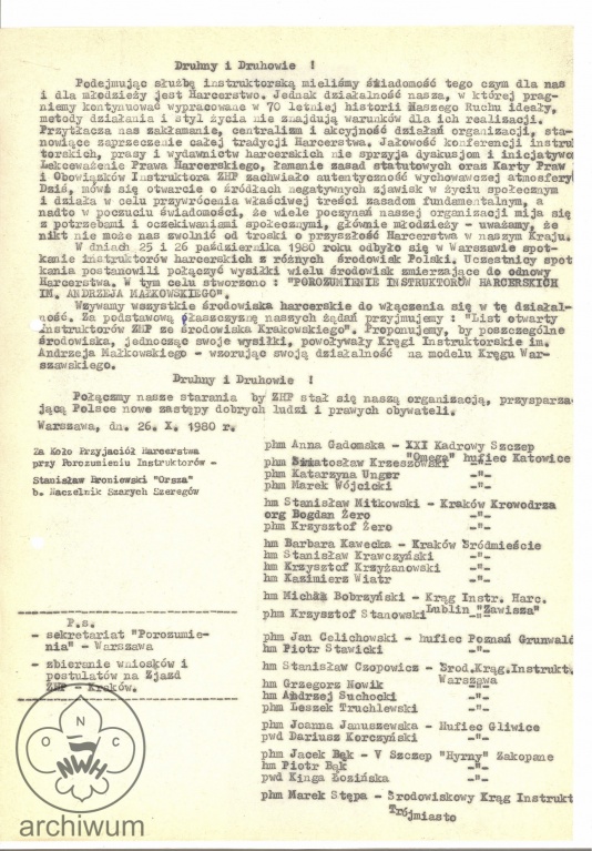 Plik:1980-10-26 Warszawa Komunikat o powolaniu Porozumienia KIHAM.jpg