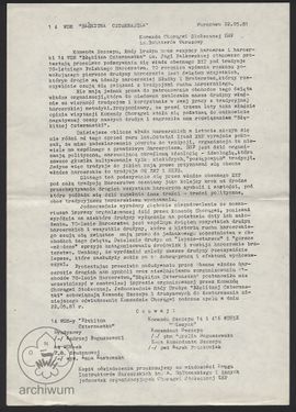 1981-05-22 Warszawa, List 14 WHD do Komendy Chorągwi ws podszywania się pod tradycję harcerską.jpg
