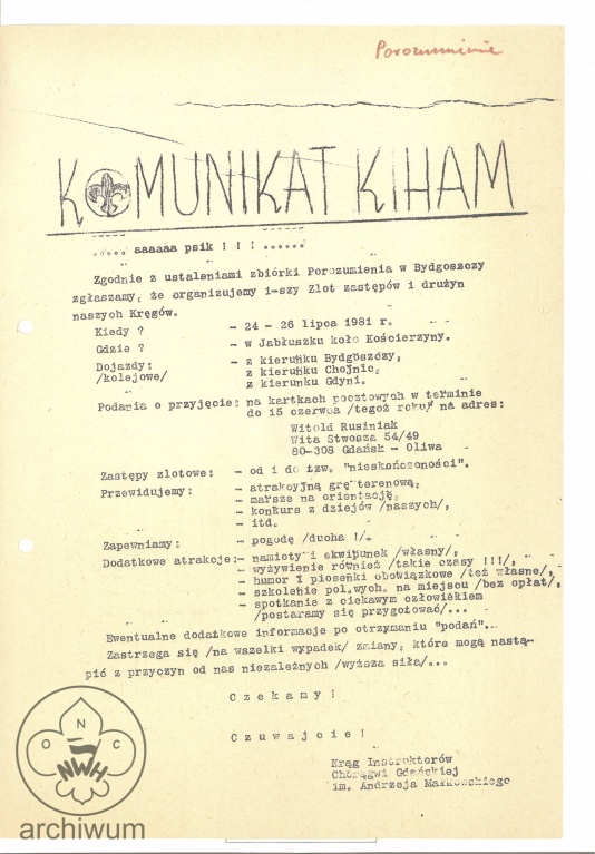 Plik:1981-07 Gdansk Komunikat KIHAM w sprawie zlotu zastepow w Jabluszku k. Koscierzyny.jpg