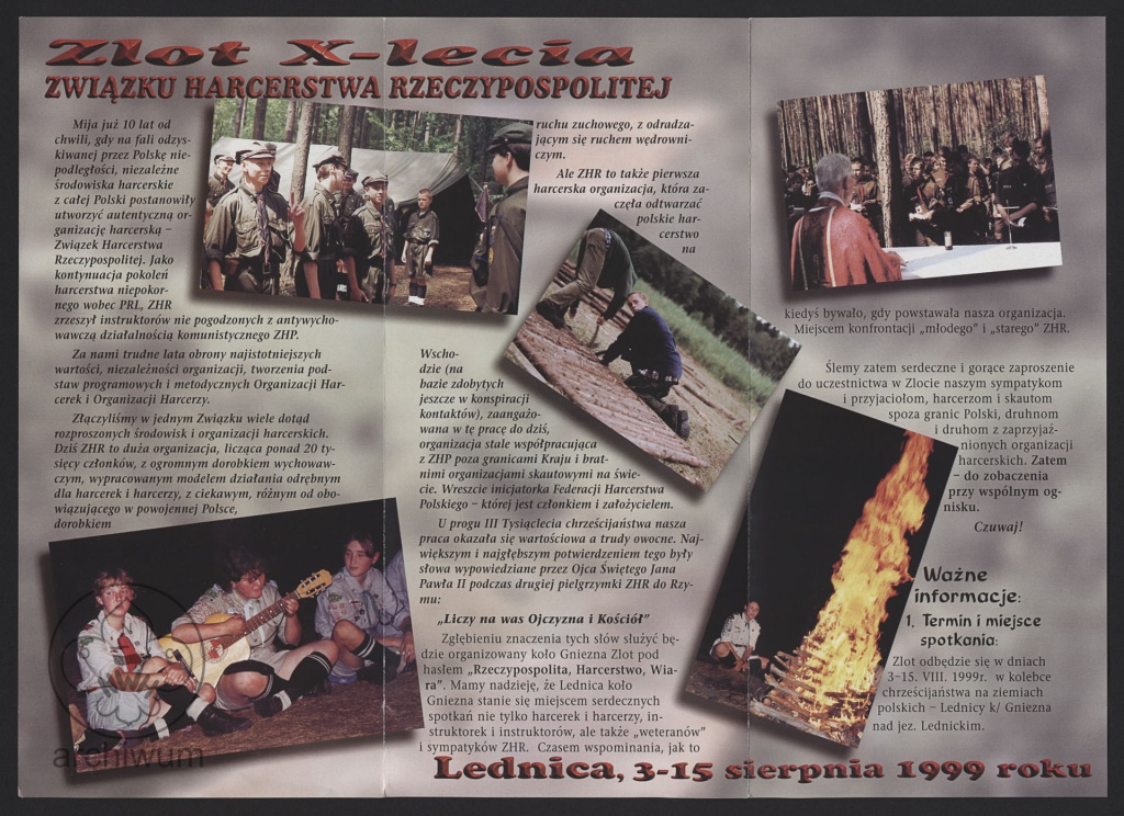 Plik:1999-08-03-15 Lednica, Folder na zlot X-lecia Związku Harcerstwa Rzeczypospolitej (1).jpg