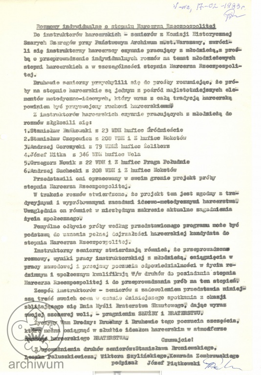 Plik:1983-02-17 Warszawa Komunikat grona seniorow Szarych Szeregow ws konsultacji ws stopnia Harcerza Rzeczypospolitej.jpg