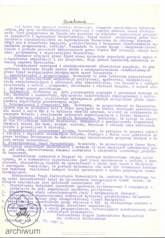 Plik:1981-04-12 Bydgoszcz Oswiadczenie KIHAM w sprawie VII Zjazdu ZHP.jpg