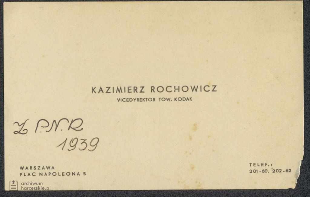 Plik:Wizytowka W-wa Kazimierz Rochowicz Kodak.jpg