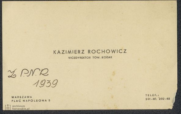 Wizytowka W-wa Kazimierz Rochowicz Kodak.jpg