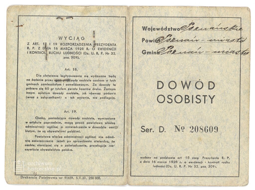 Plik:1937 Poznań St. Sedlaczek Dowód osobisty 001.jpg