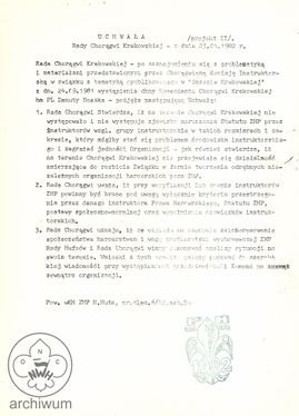 1982-01-23 Krakow Rada Choragwi Uchwala ws. wystapienia Komandantki Ch. w Gazecie Krakowskiej.jpg
