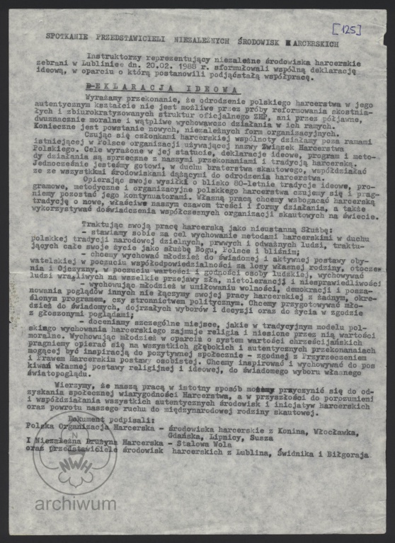 Plik:1988-02-20 Lublin Deklaracja ideowa przedstawicieli Niezaleznych Organizacji Harcerskich.jpg
