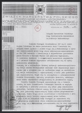 1982-04-13 Wrocław, Pismo Komendy Chorągwi ws odmowy organizacji przez KIHAM Wrocław obozu wypocz szkoleniowego na jez Wadromierz.jpg