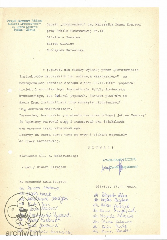 Plik:1980-11-27 Gliwice informacja o poparciu listu krakowskiego i powolaniu kregu KIHAM w Gliwicach.jpg