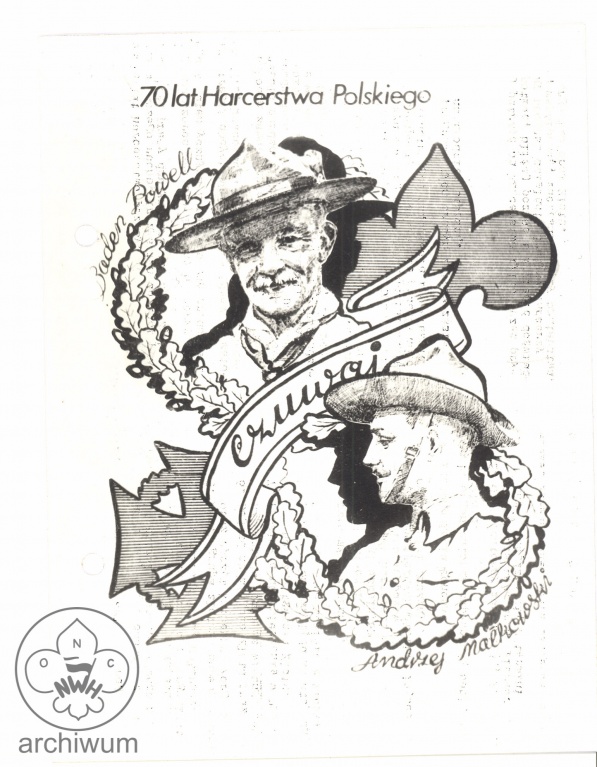Plik:1981-05 kartka pocztowa na 70- lecie harcerstwa z Baden Powellem i Malkowskim.jpg