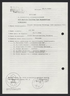 1990-11-28 Wyciag z rejestru stowarzyszen o Zwiazku Harcerstwa Polskiego rok zalozenia 1918.jpg